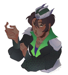 flat color bust for grumpybluee on tumblr - $15